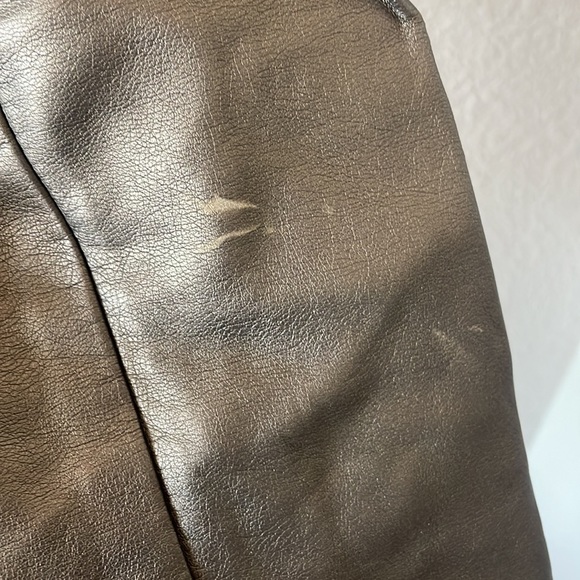 Faux leather metallic Moto jacket - Picture 3 of 7